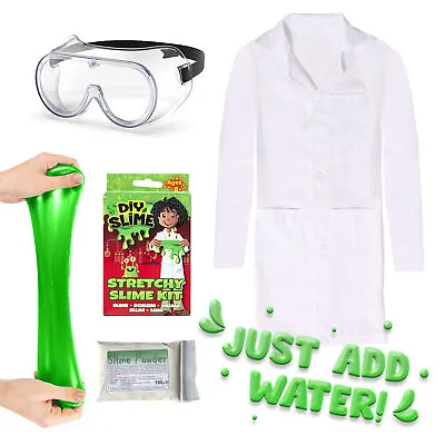 £17.99 • Buy Childs Slime Scientist Costume Lab Coat Goggle Stretchy Slime Kids Halloween