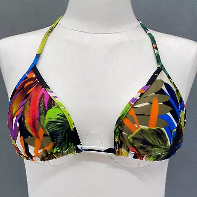 MILLY CABANA Tropical Triangle Bikini Top Size XS Leaf Print • $29.95