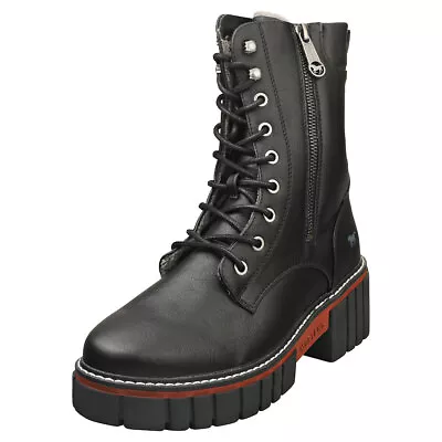 Mustang Side Zip Heel Womens Black Ankle Boots - 6.5 UK • £48.49