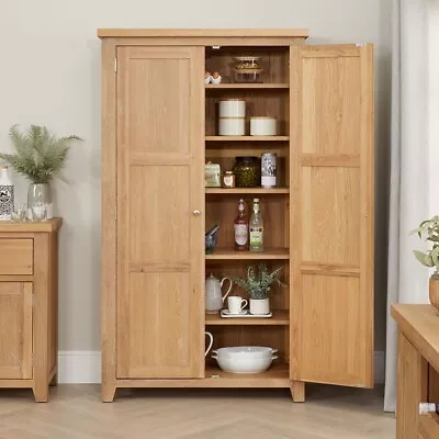 Cheshire Limed Oak Double Shaker Kitchen Pantry Cupboard- Shelf Storage-LR75-KIT • £749