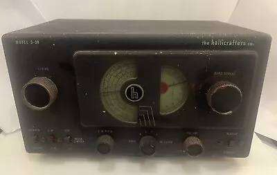 Hallicrafters Model S-38B 4Band Shortwave Ham Radio Receiver FOR PARTS OR REPAIR • $60