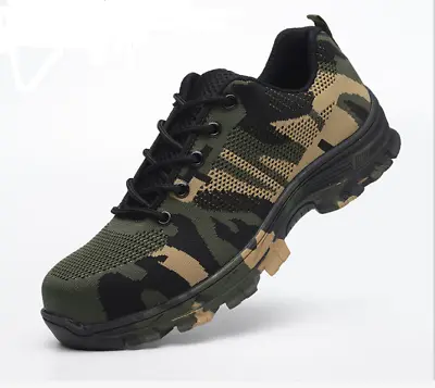 Men Summer Breathable Safety Steel Toe Work Boots Hiking Climbing Military Shoes • $31.98