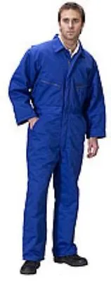 Royal Blue Heavy Weight Padded Warm Boilersuit Quilted Thermal Zipped Overall • £24.99