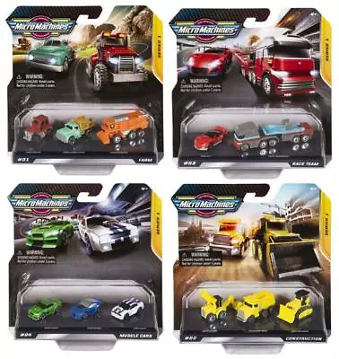 Micro Machines Toy Cars Farm Construction Muscle Series 1 Starter Packs New  • £6.99