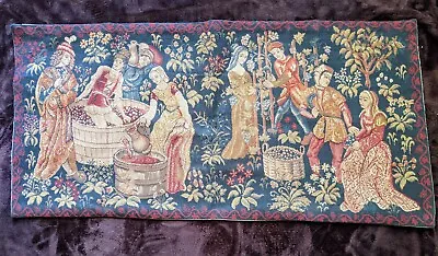 Tapestry Hanging Medieval Winemaking 35.75  X 17.25  Vintage • $99.90