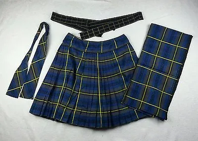 Vintage Scottish Highland Dance Kilt W? Tie & Scarf By John Wight & Co Edinburgh • $124.98