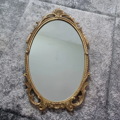 £50 • Buy French Vintage Baroque Ornate Gold Oval Wall Mirror