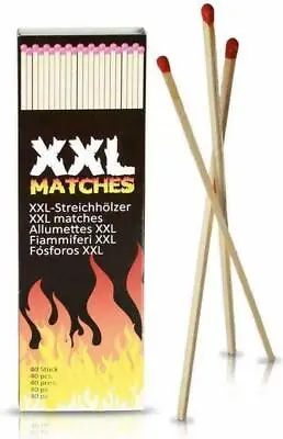 New Safety XXL Matches Box Extra Long Fireplace Matchsticks BBQ Camping 40 Pack  • £4.99