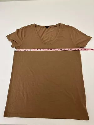 LARGE Jenna Lyons X JCrew Collection Beige Dolci V Neck T Shirt Fall '11 USED • $29.99