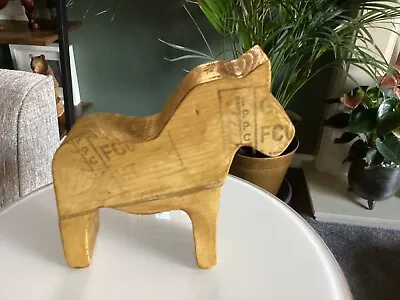 HANDMADE Unpainted RECLAIMED Wooden Scandinavian/Nordic Dala Horse. 18cm Tall • £3.45