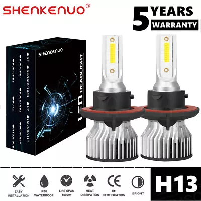 H13 9008 LED Headlight Bulbs Kit 10000W 1000000LM Hi/Lo Beam Super Bright White • $19.99