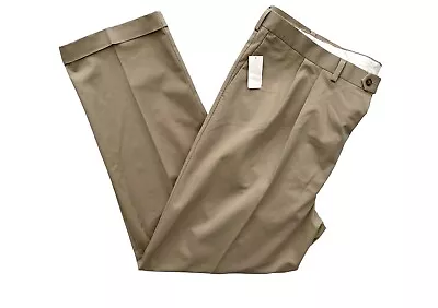 Roundtree Yorke Travel Smart Khaki Classic Fit Pleated Cuffed Big & Tall Pants  • $19.99