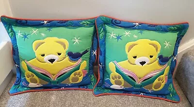 Pair Of Ikea Retro Style Teddy Bear Throw Pillow Discontinued  • £40