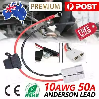 $9.45 • Buy FUSED Anderson Lead 50amp Plug To 8mm Lugs Cable Lead 300 Mm AU
