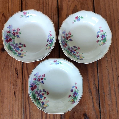 $19.95 • Buy J & G Meakin Sunshine RP 561073 Small Bowls X 3 Vintage Floral & Gold Trim