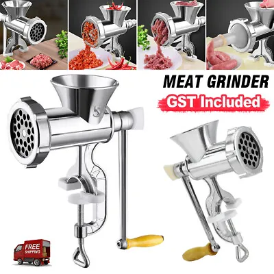 $21.99 • Buy Meat Grinder Manual Kitchen Mincer Stuffer Table Hand Sausage Filler Maker AU