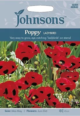 Johnsons Flower Seed Poppy Ladybird Seeds Approx 1000 Seeds • £2.10