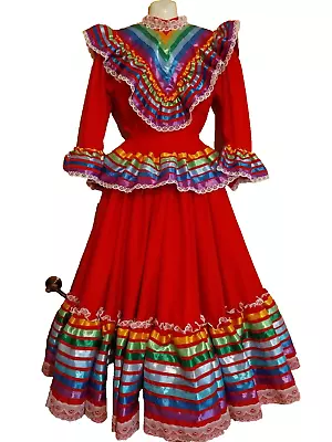 Jalisco Dress Costume Doble Vuelo Adult  Size For 5 De Mayo Dance Mexicanwonders • $179