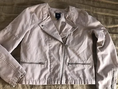 GAP Womens 12  Moto JACKET Pale Pink Cotton - Lined • $32