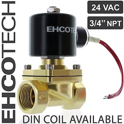 3/4  Brass Electric Solenoid Valve 24-VAC 24-Volt AC Water Air Gas VITON NC B21V • $34.95