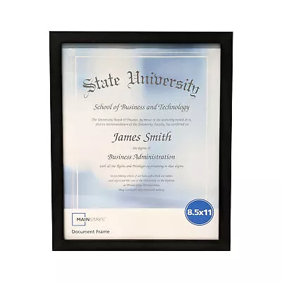 Mainstays 8.5  X 11  Document And Diploma Picture Frame Black Free Shipping • $9.99