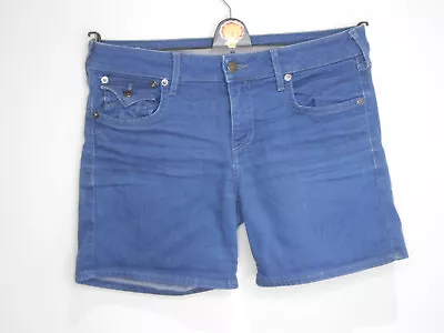 £5 • Buy True Religion Cassie Blue Stretch Denim Shorts W 29 UK 10 12 *small Defect