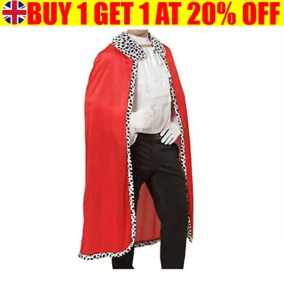 King Robe Christmas Costume Fancy Dress Adult King Medieval Red Cloak Halloween • £3.99