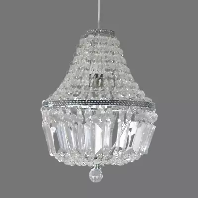 Lightmode Lucille Style Ceiling Light Shade Droplet Pendant Acrylic Crystal Bead • £29.99