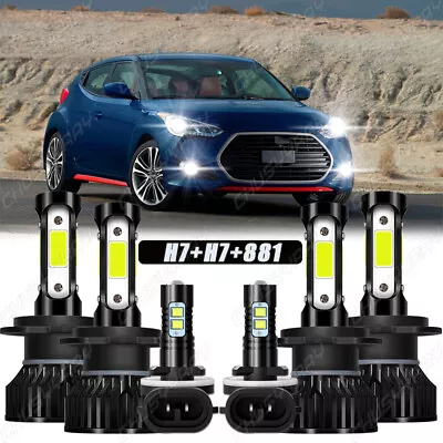 For 2012-2017 Hyundai Veloster 4sides LED Headlight High Low+Fog Light Bulbs Kit • $29.99