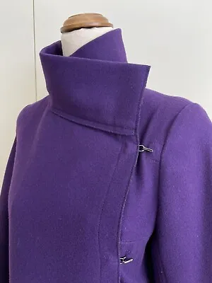 $220 • Buy Wool SCANLAN THEODORE Long Coat. Purple. Sz 10