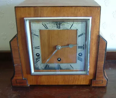 Vintage Working Garrard Chiming Mantle Clock  Art Deco • £21