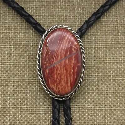Oval Red Jasper Sterling Silver Bolo Tie By Jose Campos+ • $240