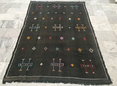 Antique Handmade Moroccan Kilim Traditional Kilim Sabra Kilim5x8 Ft Free Ship • $300