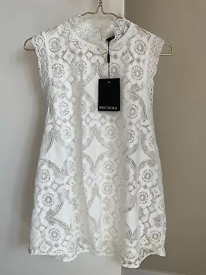 BNWT DECJUBA Sleeveless White Lace Blouse Top AU Size 12 - Brand New • $40