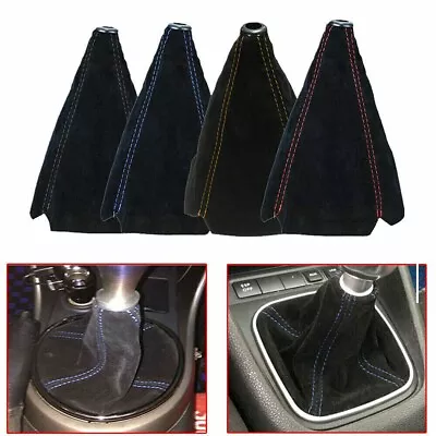 1-5Pc Car Interior Trim Suede Leather Manual Gaiter Gear Stick Shifter Knob Boot • $15.99