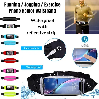 Gym Running Exercise Adjustable WAIST BAND Bag Pouch Case For IPhone Models • £3.95