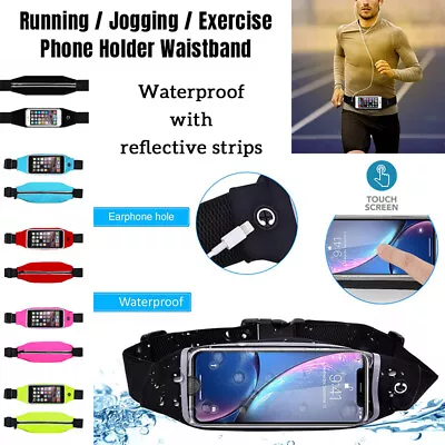 Gym Running Exercise Workout Adjustable WAIST BAND Bag Pouch Case For All IPhone • £3.95