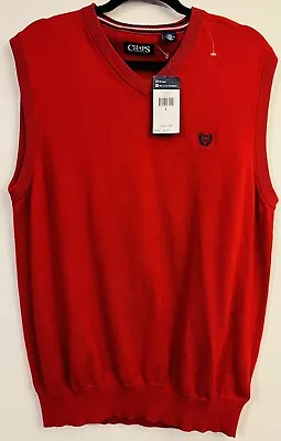 NEW Chaps Vest Sweater Adult Large Red V-Neck Pullover Outdoor Sleeveless Mens L • $19.99