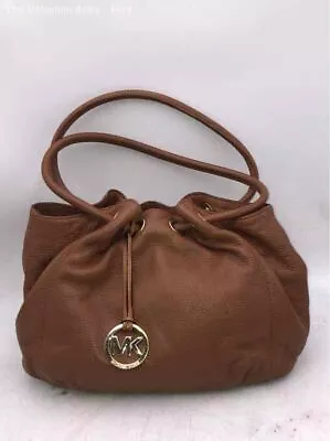 Michael Kors Womens Camden Tan Leather Drawstring Inner Pockets Hobo Bag • $9.99