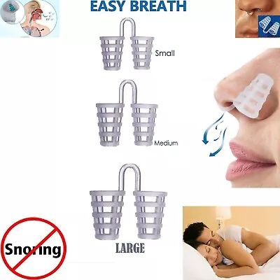Anti Snoring Cones NASAL DILATOR Stop Snore Nose Clip Easy Breathe Sleep Aid UK • £2.10