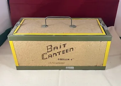 Vintage Bait Canteen W/ 2 Moss Bedding Refills Oberlin OH US Clean 14x7x6 Inch • $27.95