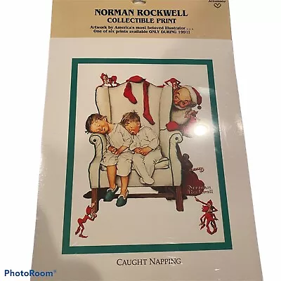 NEW Vintage Caught Napping Norman Rockwell Collectible Christmas Print Santa • $9.99