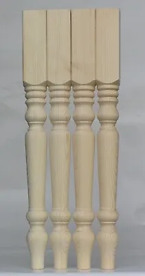 Set Of 4 Solid Pine Farmhouse / Dressing Table Legs Ex 3  69*69*736mm Wood A3FH • £33