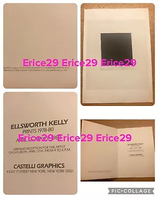 Ellsworth Kelly Prints 1978-80 Castelli Graphics NYC Exhibition Invitation • $125