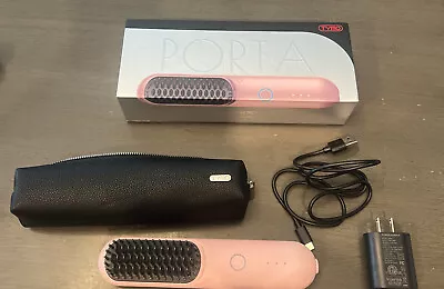 TYMO Porta Cordless Hair Straightener Brush Portable Pink • $35.99