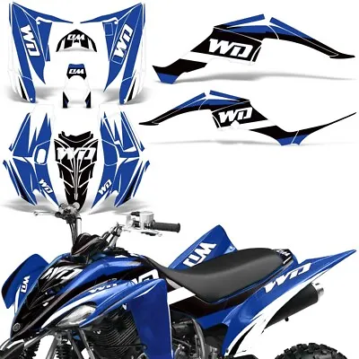 Yamaha Raptor 350 Decal Graphic Kit Quad ATV Wrap Deco Racing Parts 04-14 BLUE • $89.95