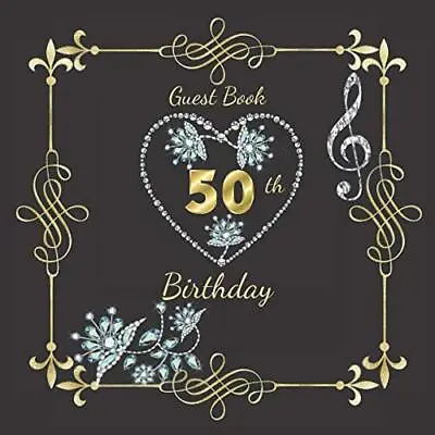 50th Birthday Guest Book For Birthday Party Celebration Keepsake Gift Elegant... • £8.99