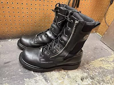 Harley-Davidson 8  Lace Side Zipper Mens Black Leather Motorcycle Boots Size 13 • $47