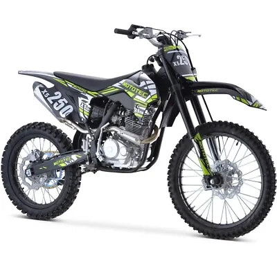 MotoTec X5 250cc 4-Stroke Gas Dirt Bike - Black Off Road Cross Sport Adult ✅ • $2399