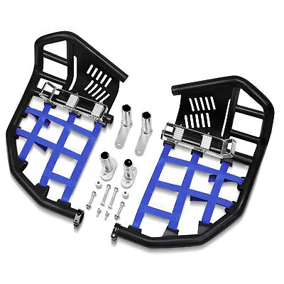 Fits YFZ 450R 450X YFZ450R Nerf Bars Pro Peg Black Bar With Blue Nets Guard • $169.65